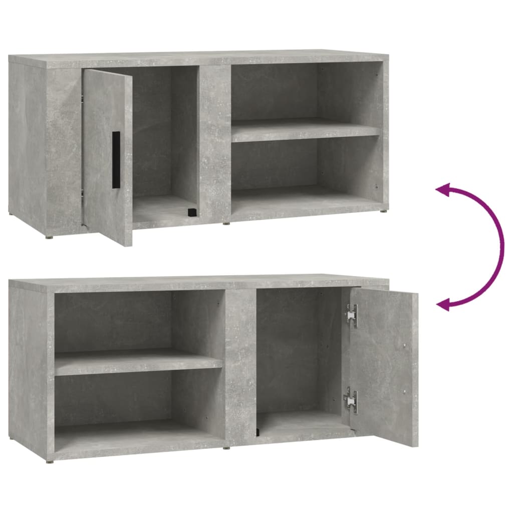 Meuble TV Gris béton 80x31,5x36 cm Bois d'ingénierie