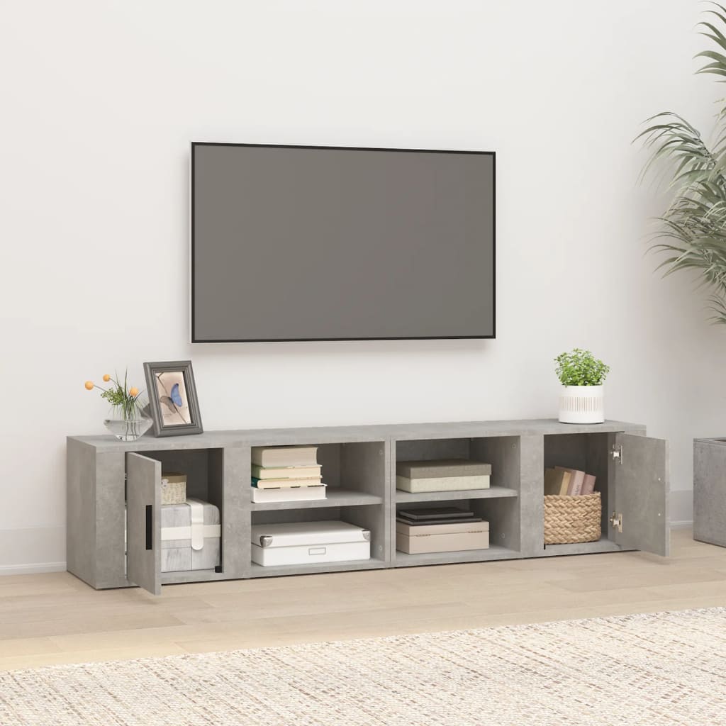 Meubles TV 2 pcs Gris béton 80x31,5x36 cm Bois d'ingénierie