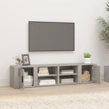 TV cabinet 2 pcs Concrete gray 80x31.5x36 cm Engineered wood