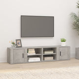 TV cabinet 2 pcs Concrete gray 80x31.5x36 cm Engineered wood