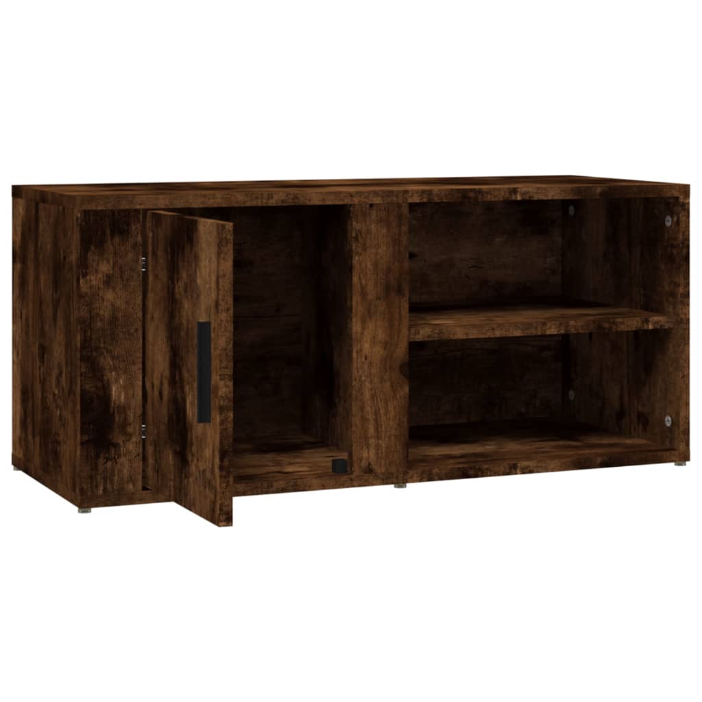 Meuble TV Chêne fumé 80x31,5x36 cm Bois d'ingénierie