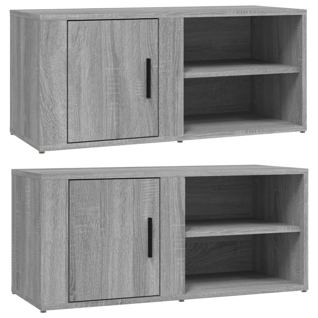 TV cabinet 2 pcs Sonoma gray 80x31.5x36 cm Engineered wood