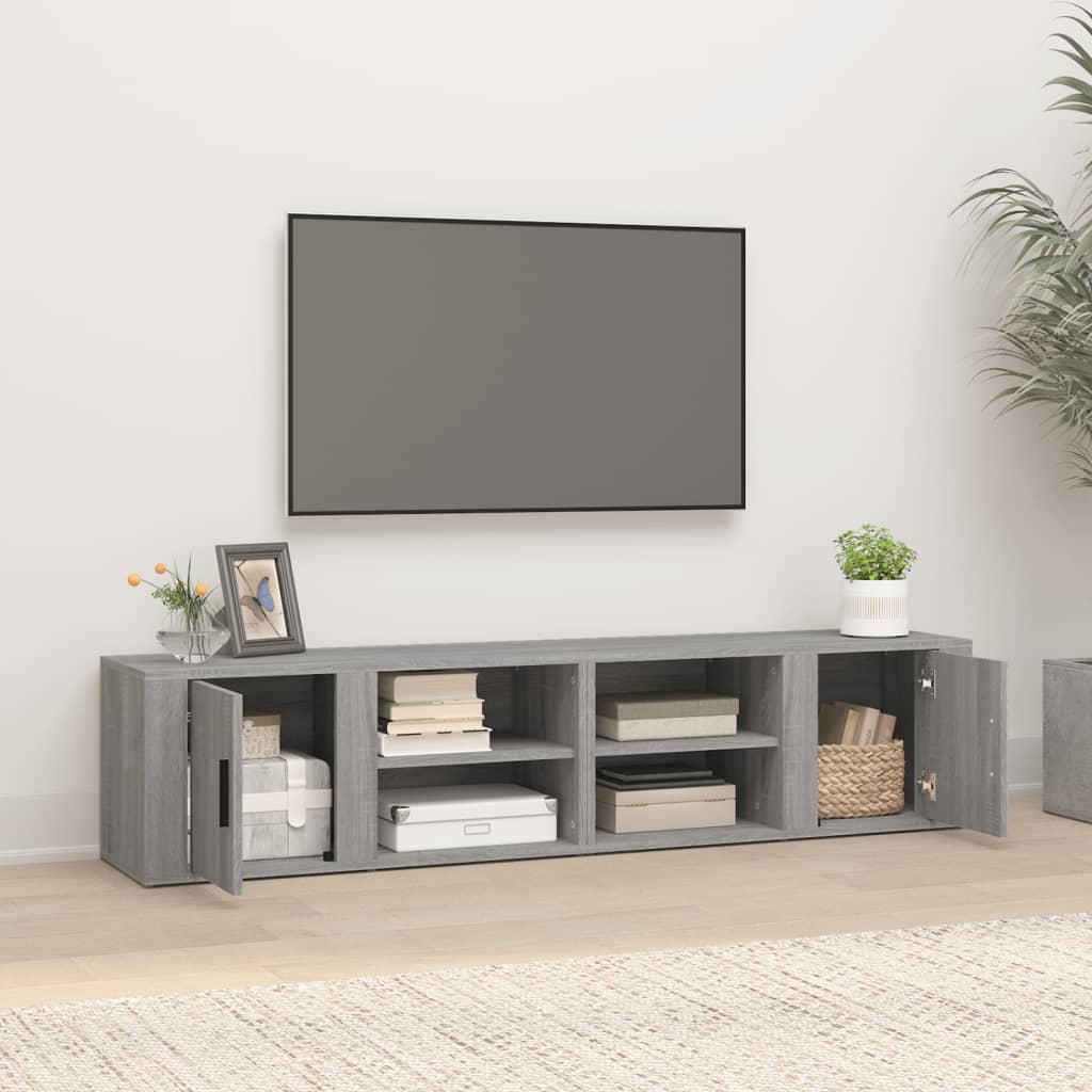 TV cabinet 2 pcs Sonoma gray 80x31.5x36 cm Engineered wood