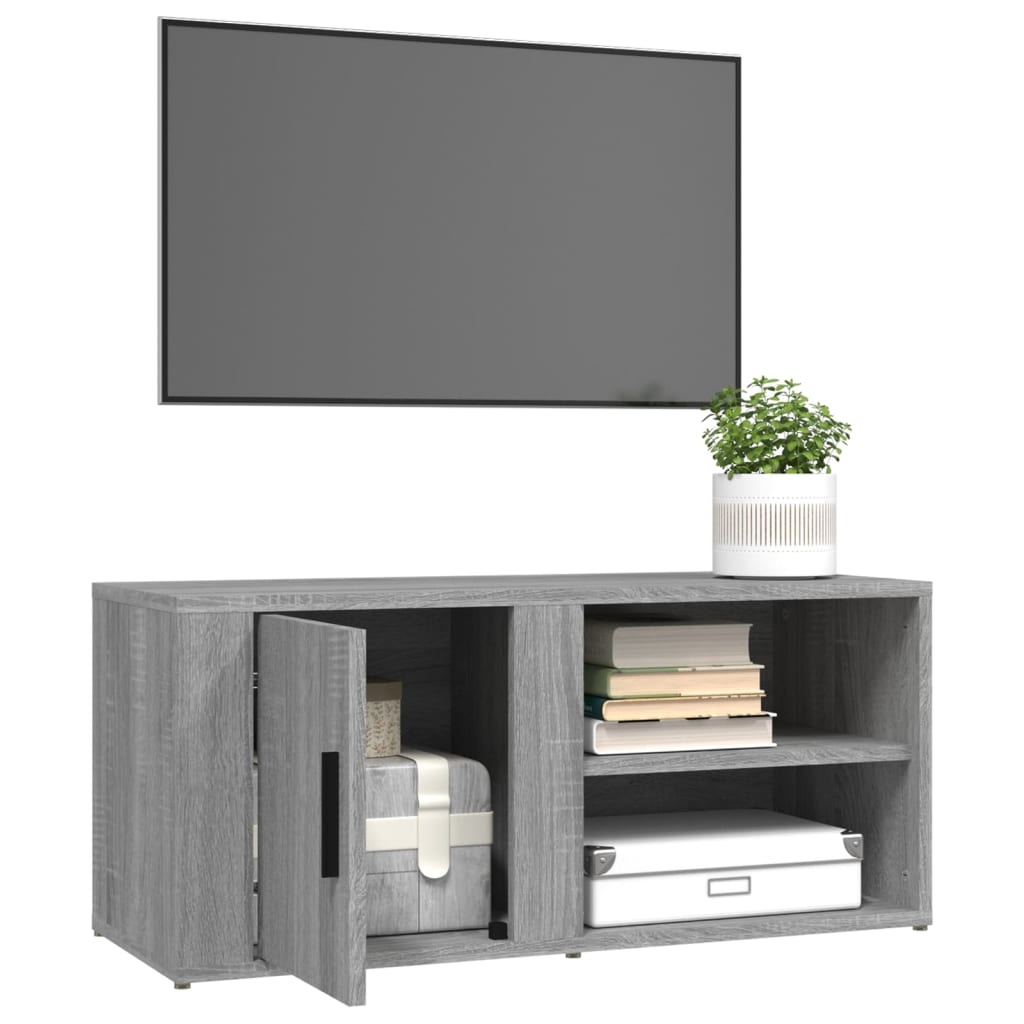 TV cabinet 2 pcs Sonoma gray 80x31.5x36 cm Engineered wood