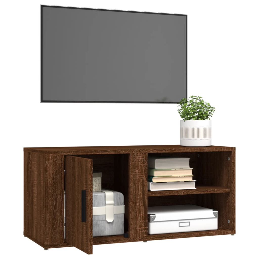 Meuble TV Chêne marron 80x31,5x36 cm Bois d'ingénierie