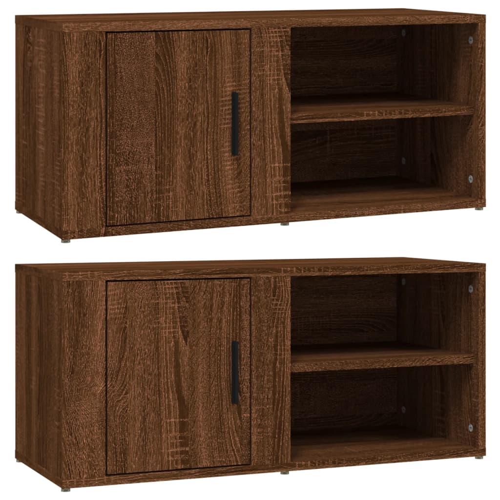 Meubles TV 2 pcs Chêne marron 80x31,5x36 cm Bois d'ingénierie