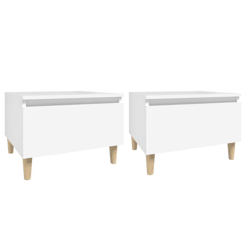 Tables d'appoint 2 pcs Blanc 50x46x35 cm Bois d'ingénierie