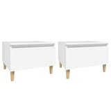 Tables d'appoint 2 pcs Blanc 50x46x35 cm Bois d'ingénierie