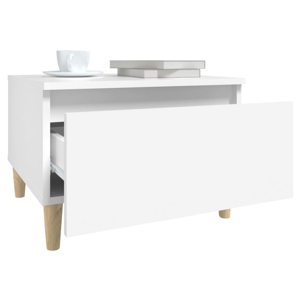 Tables d'appoint 2 pcs Blanc 50x46x35 cm Bois d'ingénierie