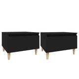 Side tables 2 pcs Black 50x46x35 cm Engineered wood