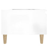 Table d'appoint Blanc brillant 50x46x35 cm Bois d'ingénierie