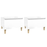 Tables d'appoint 2pcs Blanc brillant 50x46x35cm Bois ingénierie