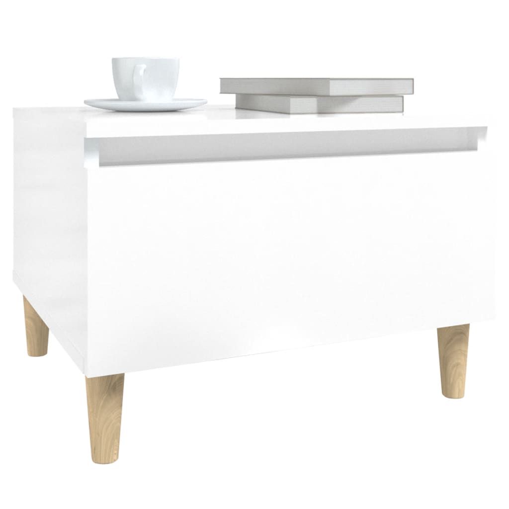 Side tables 2pcs Glossy white 50x46x35cm Engineered wood