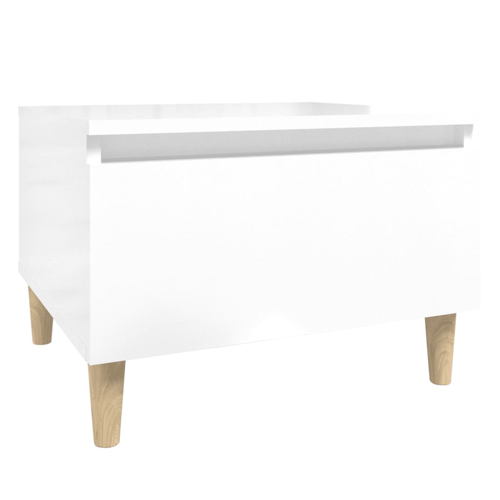 Side tables 2pcs Glossy white 50x46x35cm Engineered wood