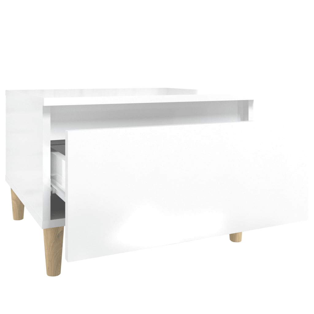 Tables d'appoint 2pcs Blanc brillant 50x46x35cm Bois ingénierie