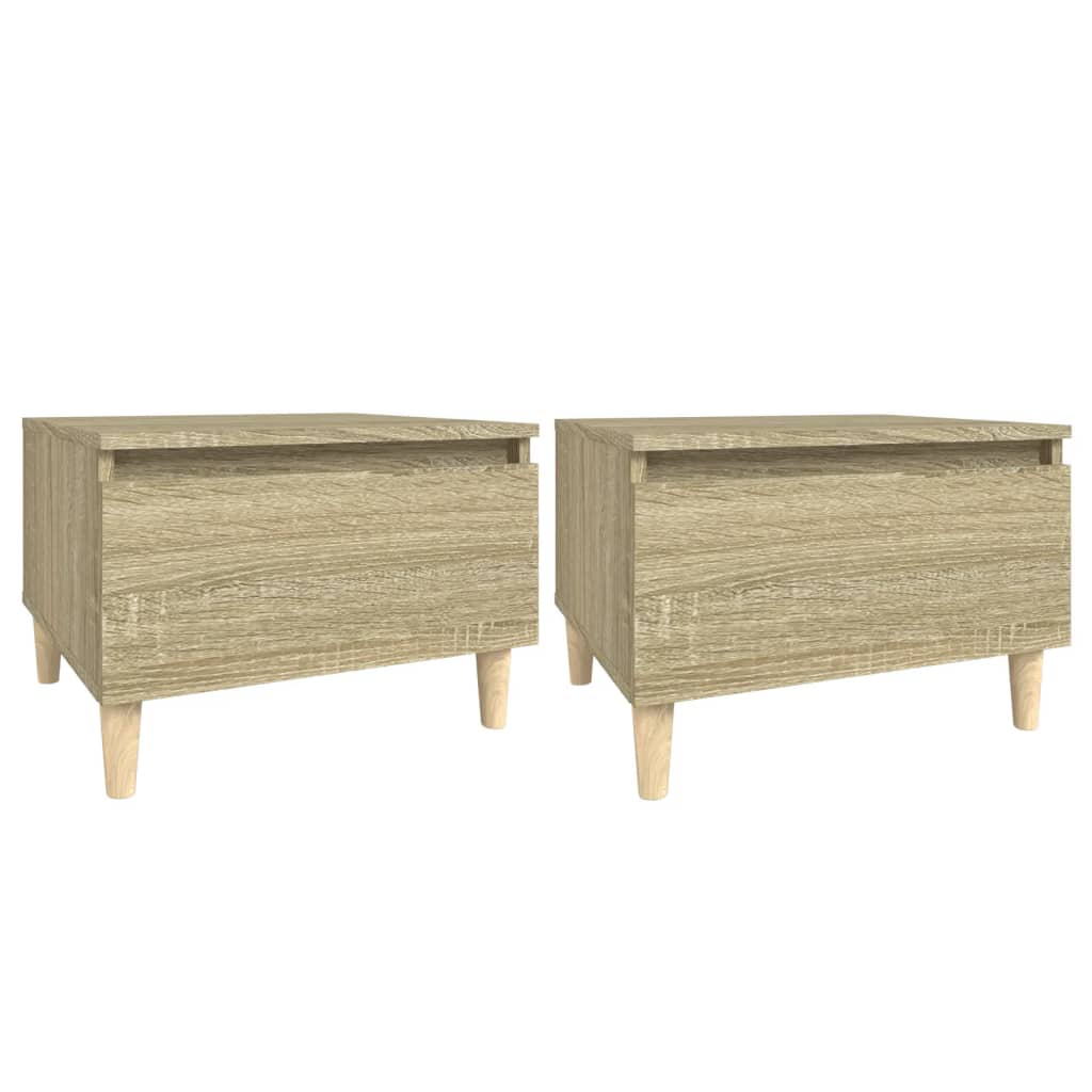 Tables d'appoint 2 pcs Chêne sonoma 50x46x35 cm Bois ingénierie