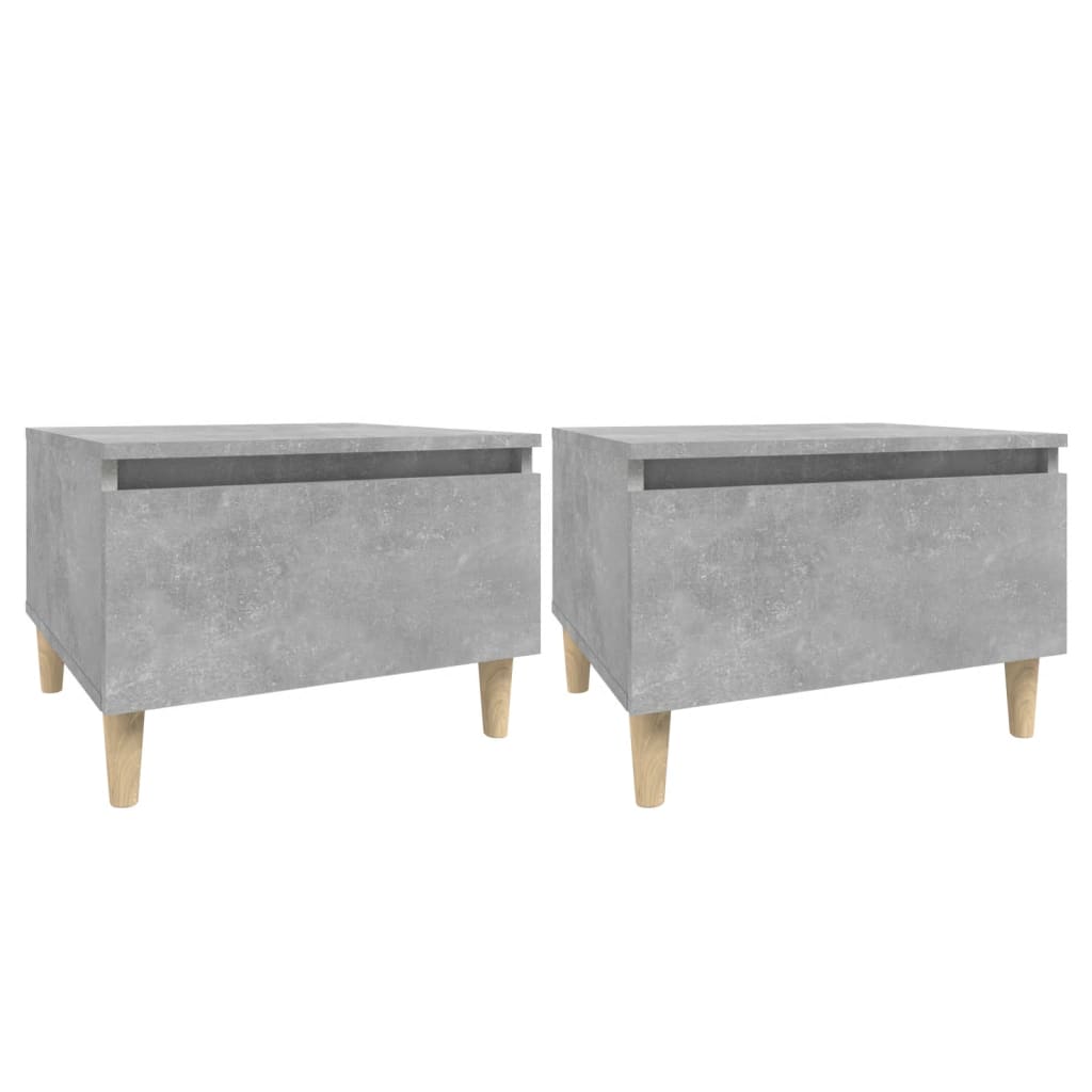 Tables d'appoint 2 pcs Gris béton 50x46x35 cm Bois d'ingénierie