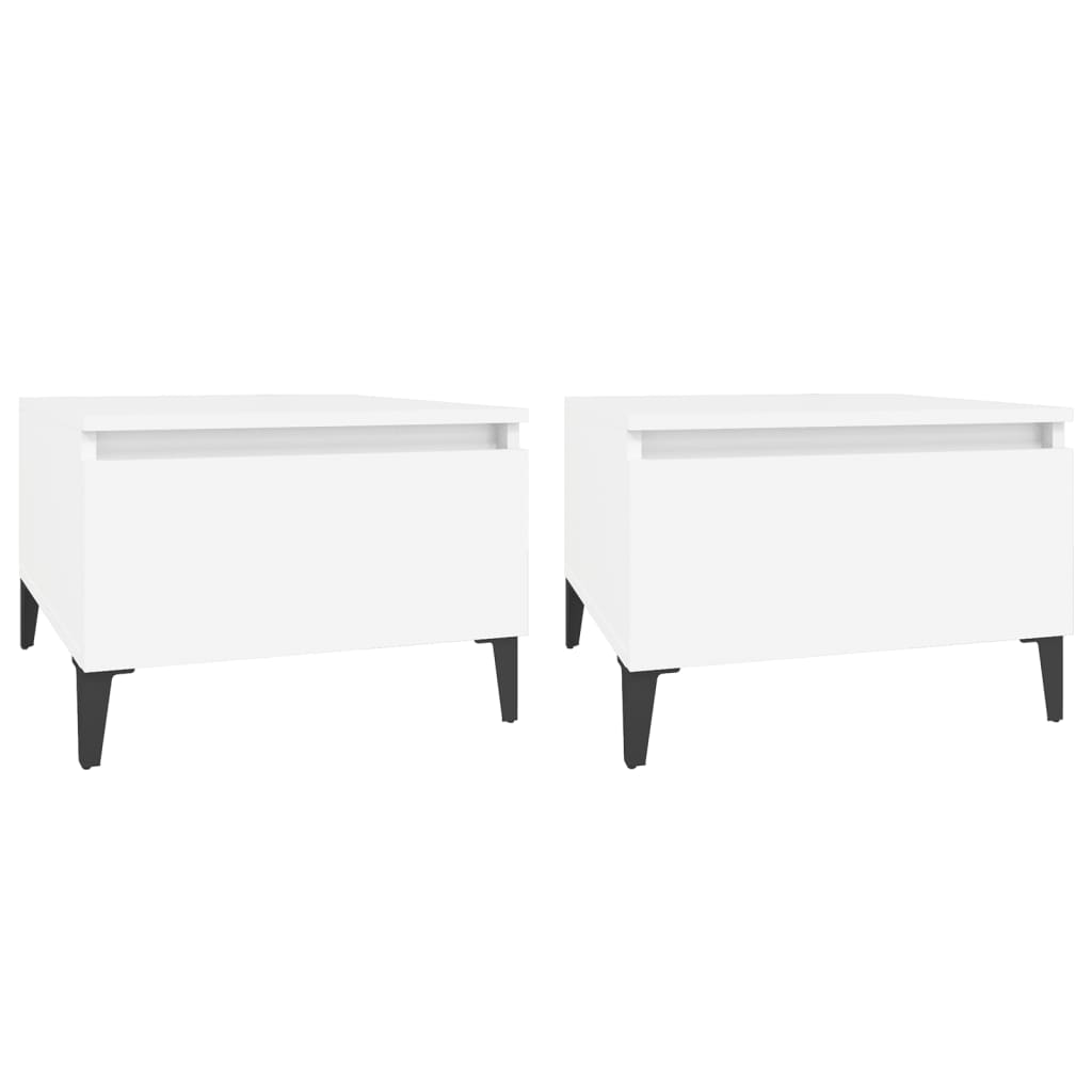 Side tables 2 pcs White 50x46x35 cm Engineered wood