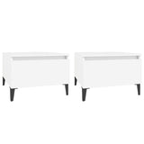 Tables d'appoint 2 pcs Blanc 50x46x35 cm Bois d'ingénierie