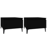 Tables d'appoint 2 pcs Noir 50x46x35 cm Bois d'ingénierie