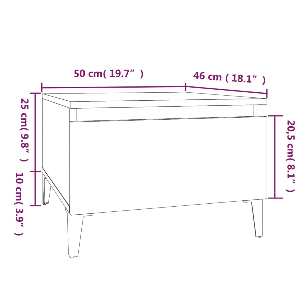 Beistelltische 2 Stk. Sonoma-Eiche 50x46x35 cm Holzwerkstoff