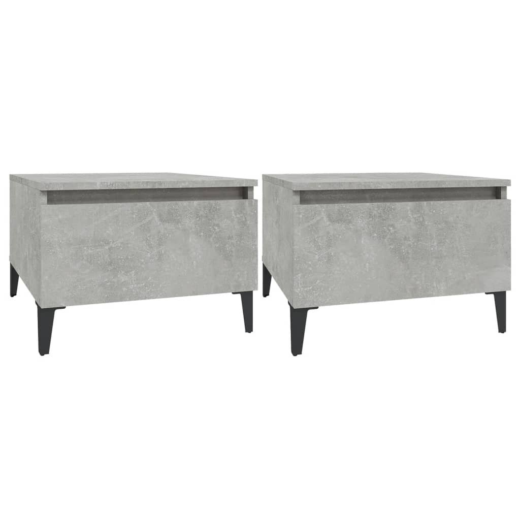 Side tables 2 pcs Concrete grey 50x46x35 cm Engineered wood