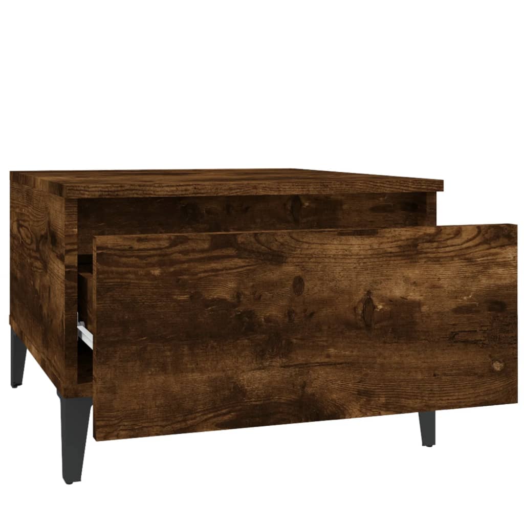 Table d'appoint Chêne fumé 50x46x35 cm Bois d'ingénierie