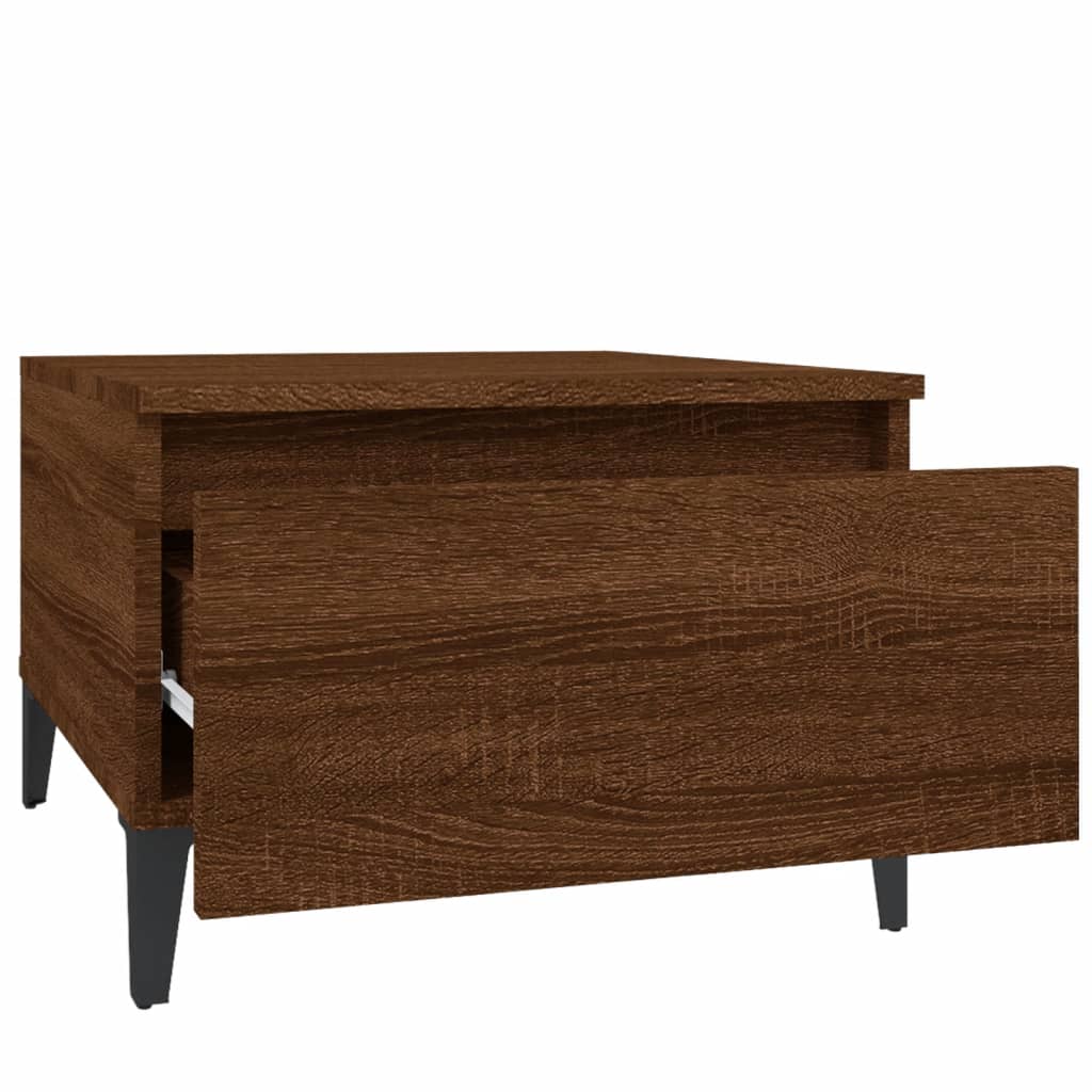 Side tables 2 pcs Brown oak 50x46x35 cm Engineered wood