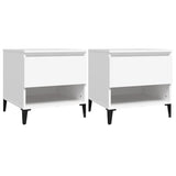 Tables d'appoint 2 pcs Blanc 50x46x50 cm Bois d’ingénierie