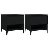 Tables d'appoint 2 pcs Noir 50x46x50 cm Bois d’ingénierie