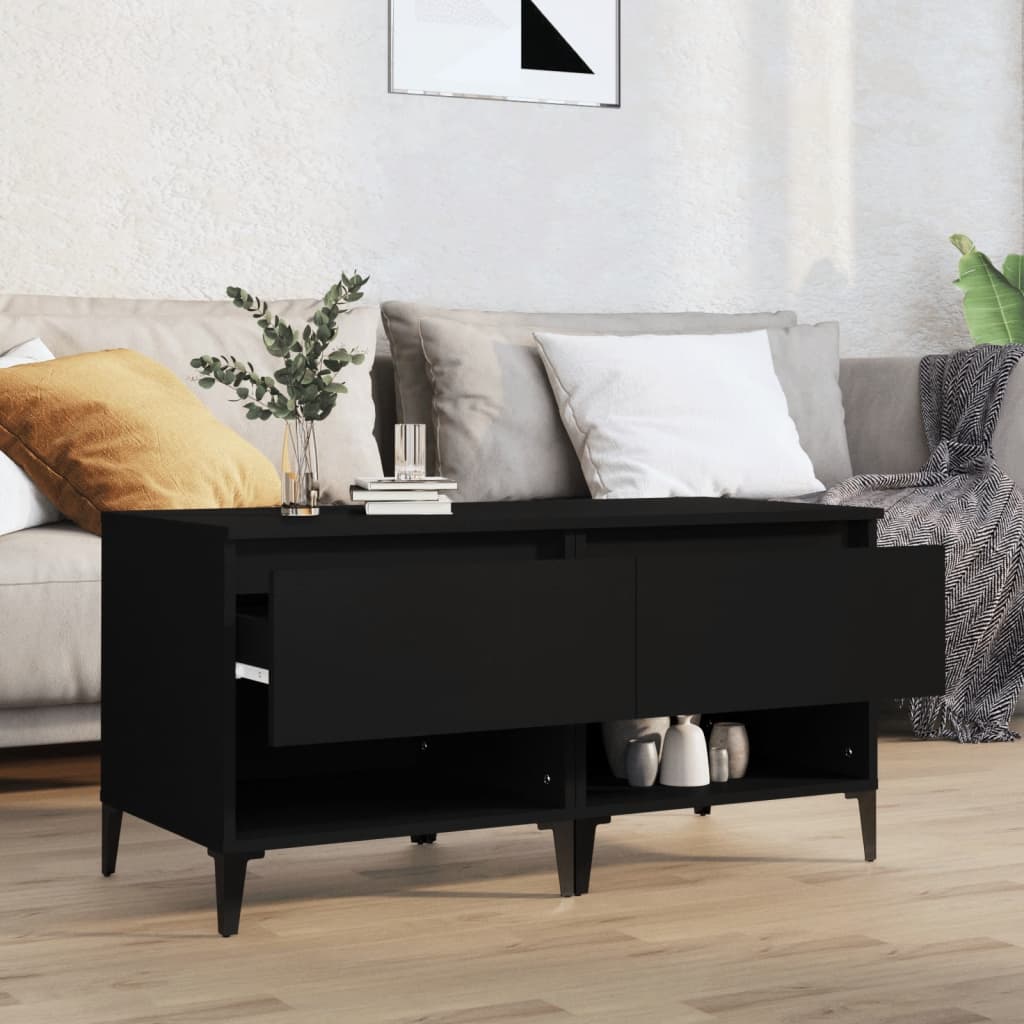 Side tables 2 pcs Black 50x46x50 cm Engineered wood