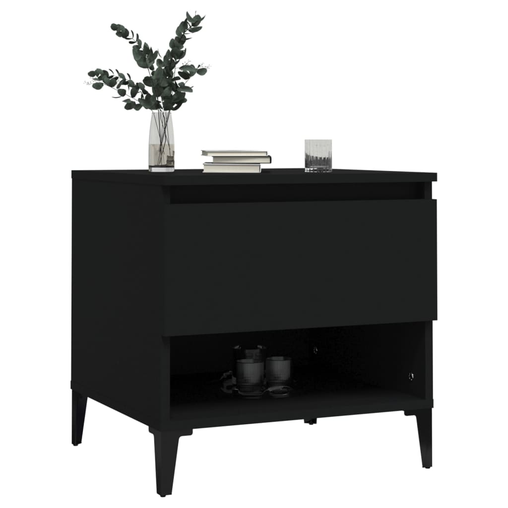 Side tables 2 pcs Black 50x46x50 cm Engineered wood