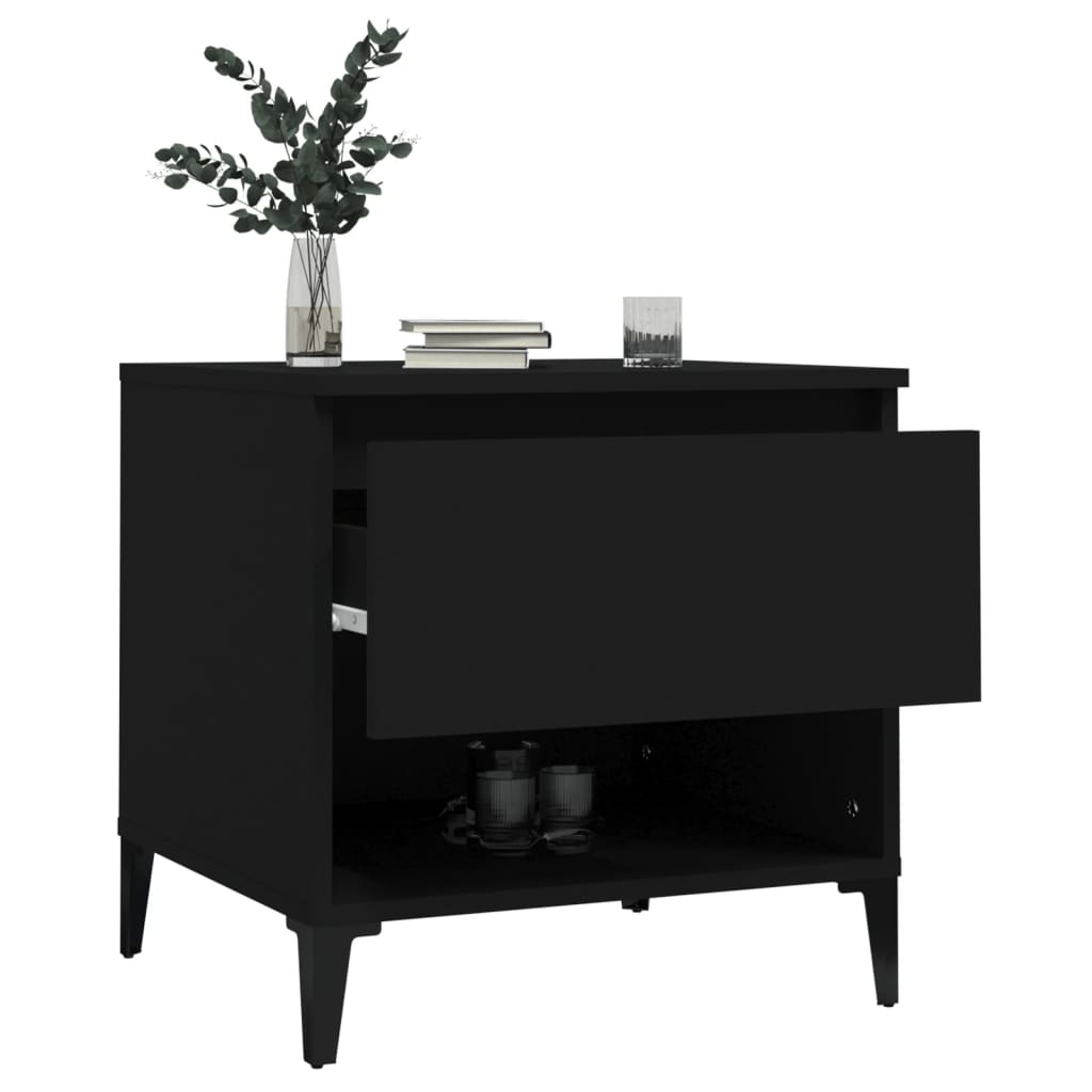 Side tables 2 pcs Black 50x46x50 cm Engineered wood