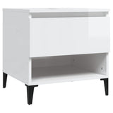 Side table Glossy white 50x46x50 cm Engineered wood