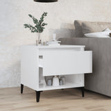 Side table Glossy white 50x46x50 cm Engineered wood