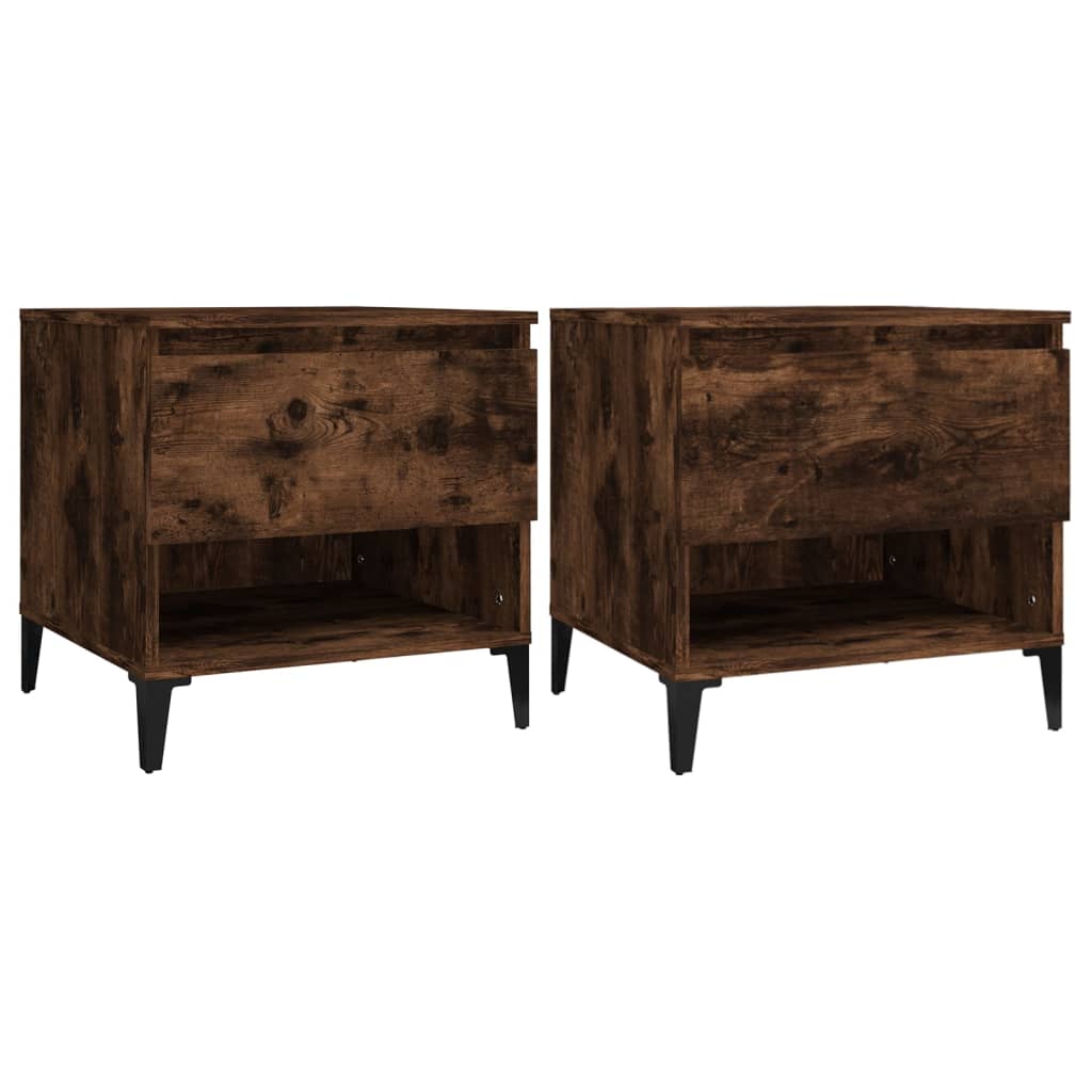 Side tables 2 pcs Smoked oak 50x46x50 cm Engineered wood