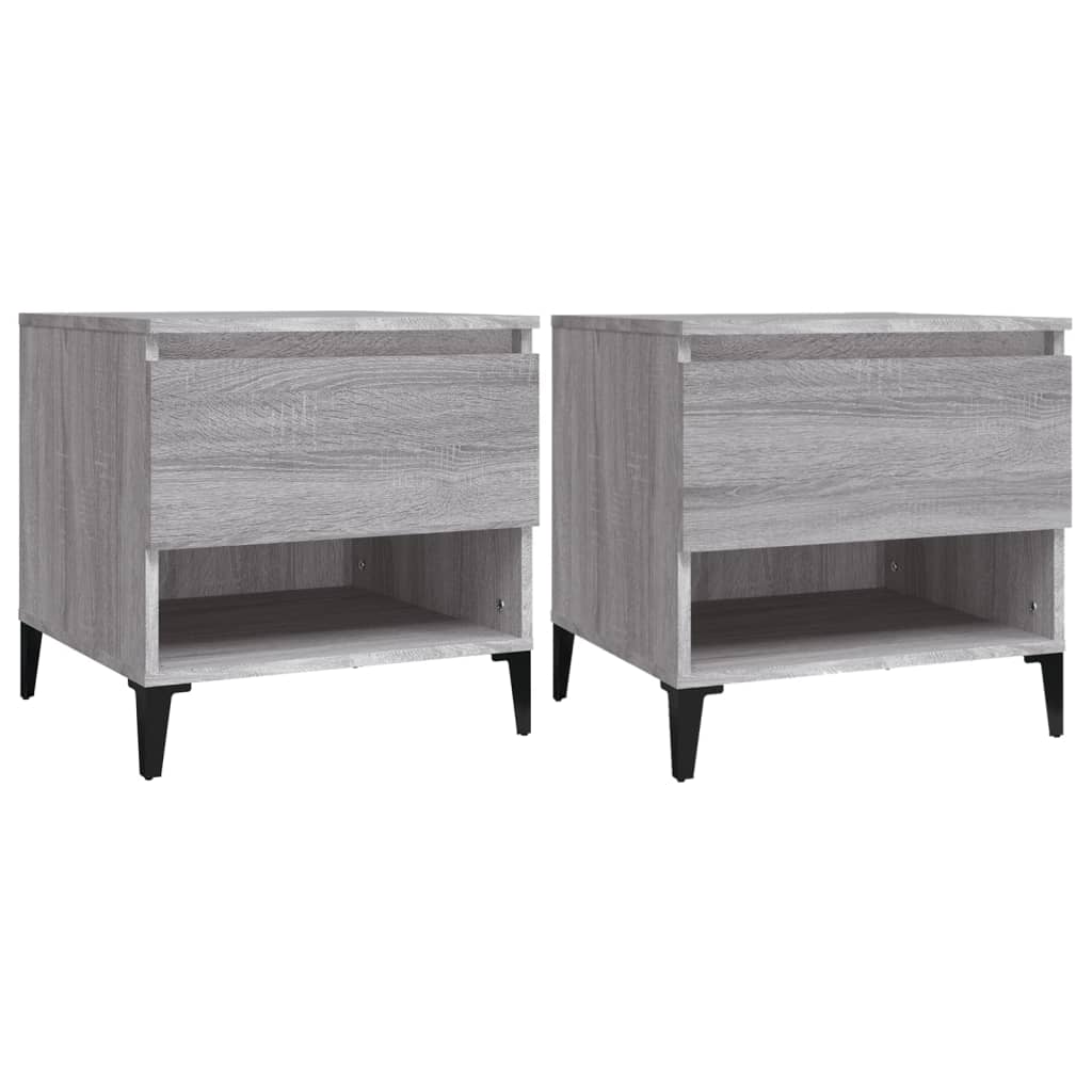 Side tables 2 pcs Sonoma gray 50x46x50 cm Engineered wood