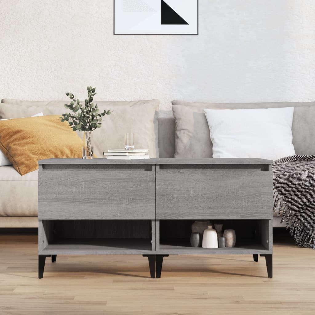 Side tables 2 pcs Sonoma gray 50x46x50 cm Engineered wood