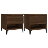 Side tables 2 pcs Brown oak 50x46x50 cm Engineered wood