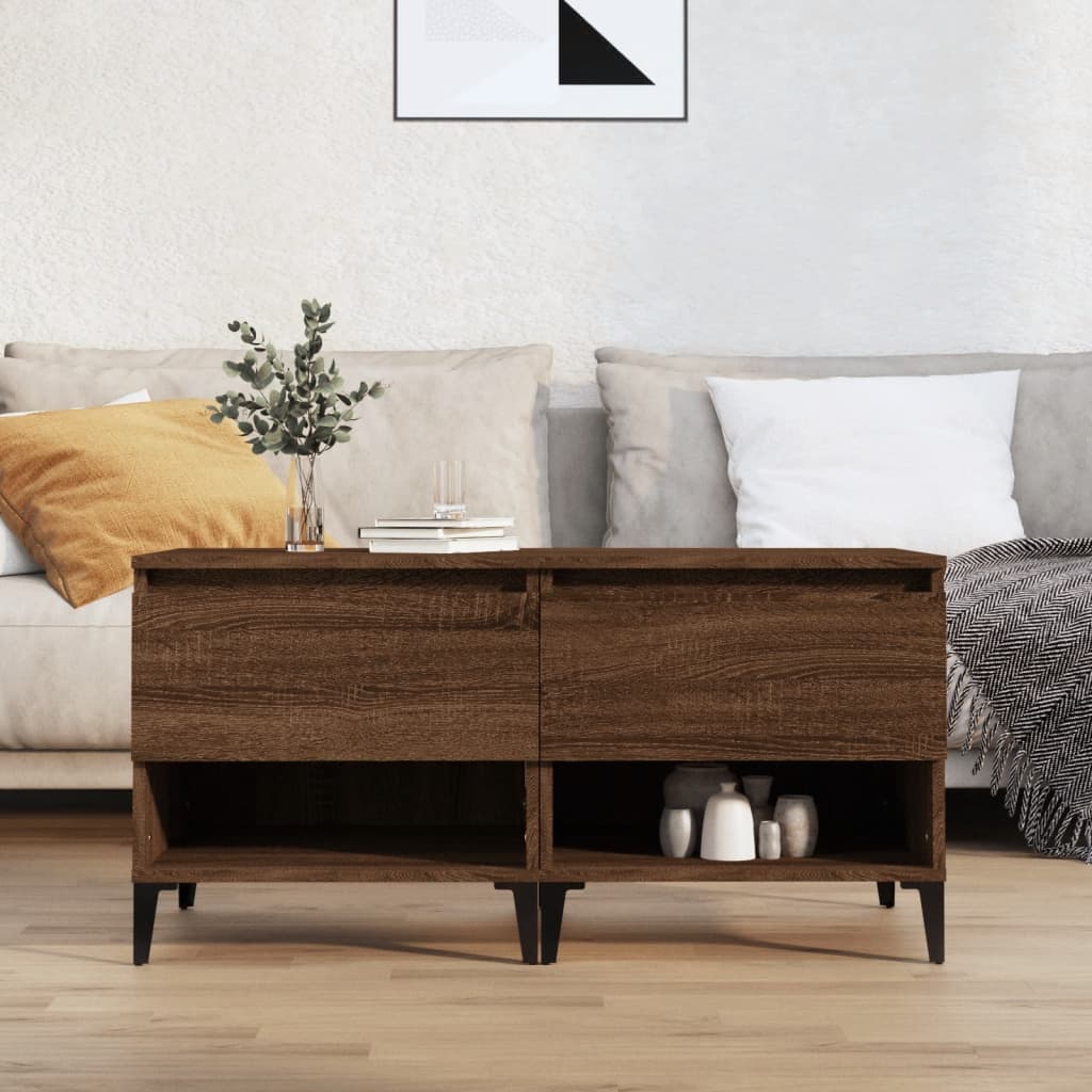 Side tables 2 pcs Brown oak 50x46x50 cm Engineered wood