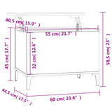 Table basse Blanc 60x44,5x45 cm Bois d'ingénierie