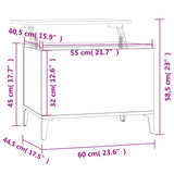 Table basse Blanc brillant 60x44,5x45 cm Bois d'ingénierie