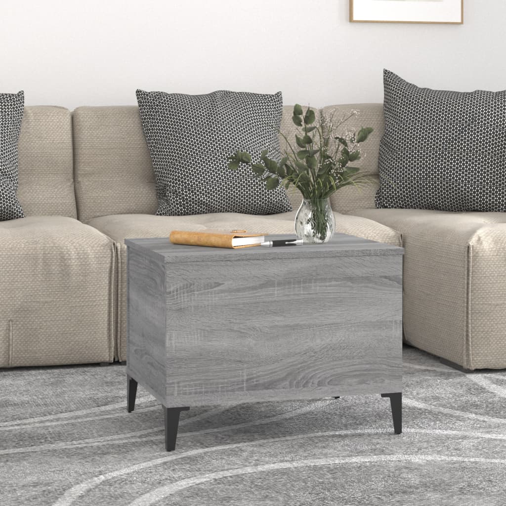 Sonoma grauer Couchtisch 60x44,5x45 cm Holzwerkstoff