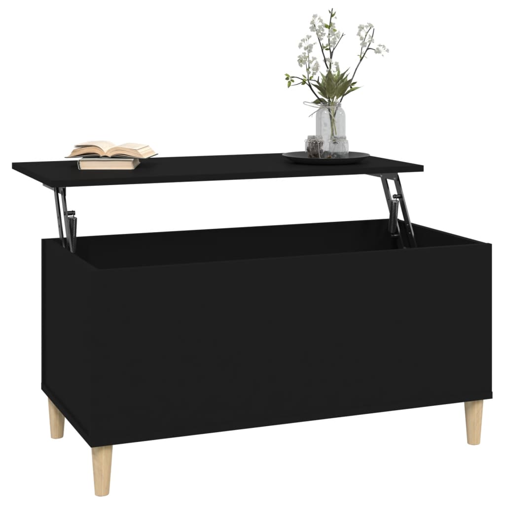 Table basse Noir 90x44,5x45 cm Bois d'ingénierie