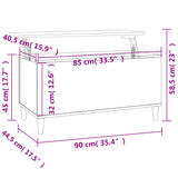 Table basse Blanc brillant 90x44,5x45 cm Bois d'ingénierie