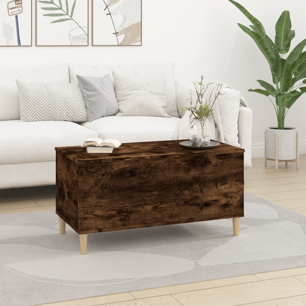 Table basse Chêne fumé 90x44,5x45 cm Bois d'ingénierie