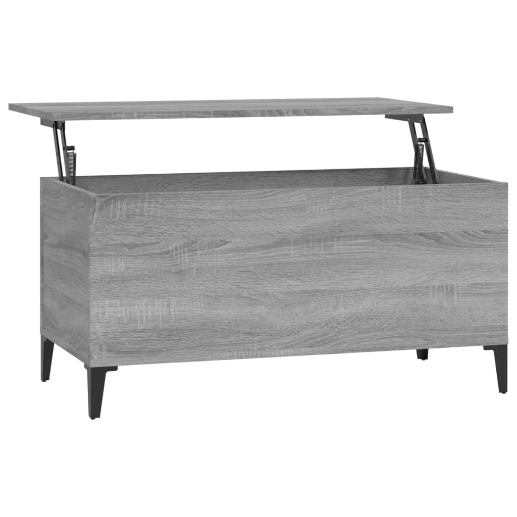 Sonoma grauer Couchtisch 90x44,5x45 cm Holzwerkstoff