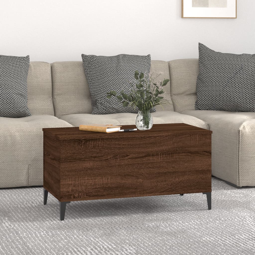 Table basse Chêne marron 90x44,5x45 cm Bois d'ingénierie