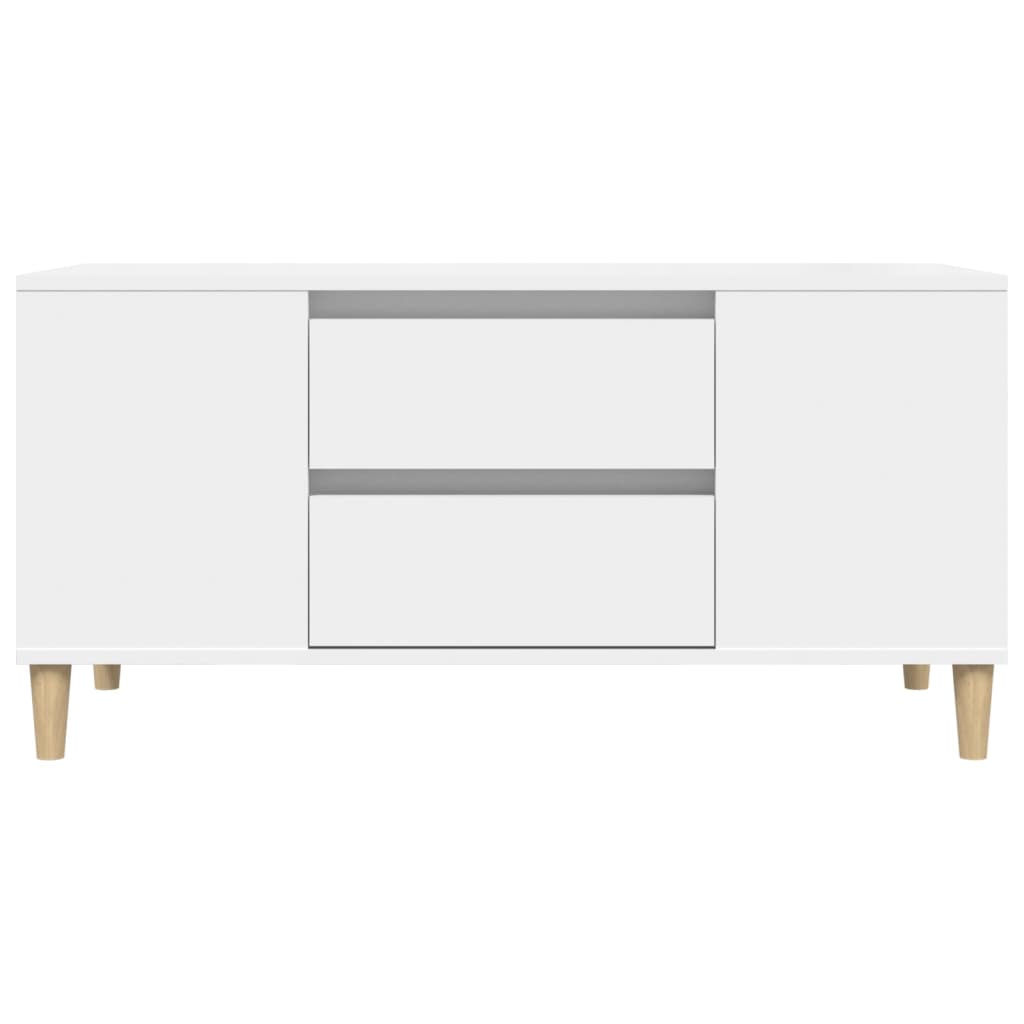 Meuble TV Blanc 102x44,5x50 cm Bois d'ingénierie