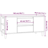 Meuble TV Blanc 102x44,5x50 cm Bois d'ingénierie